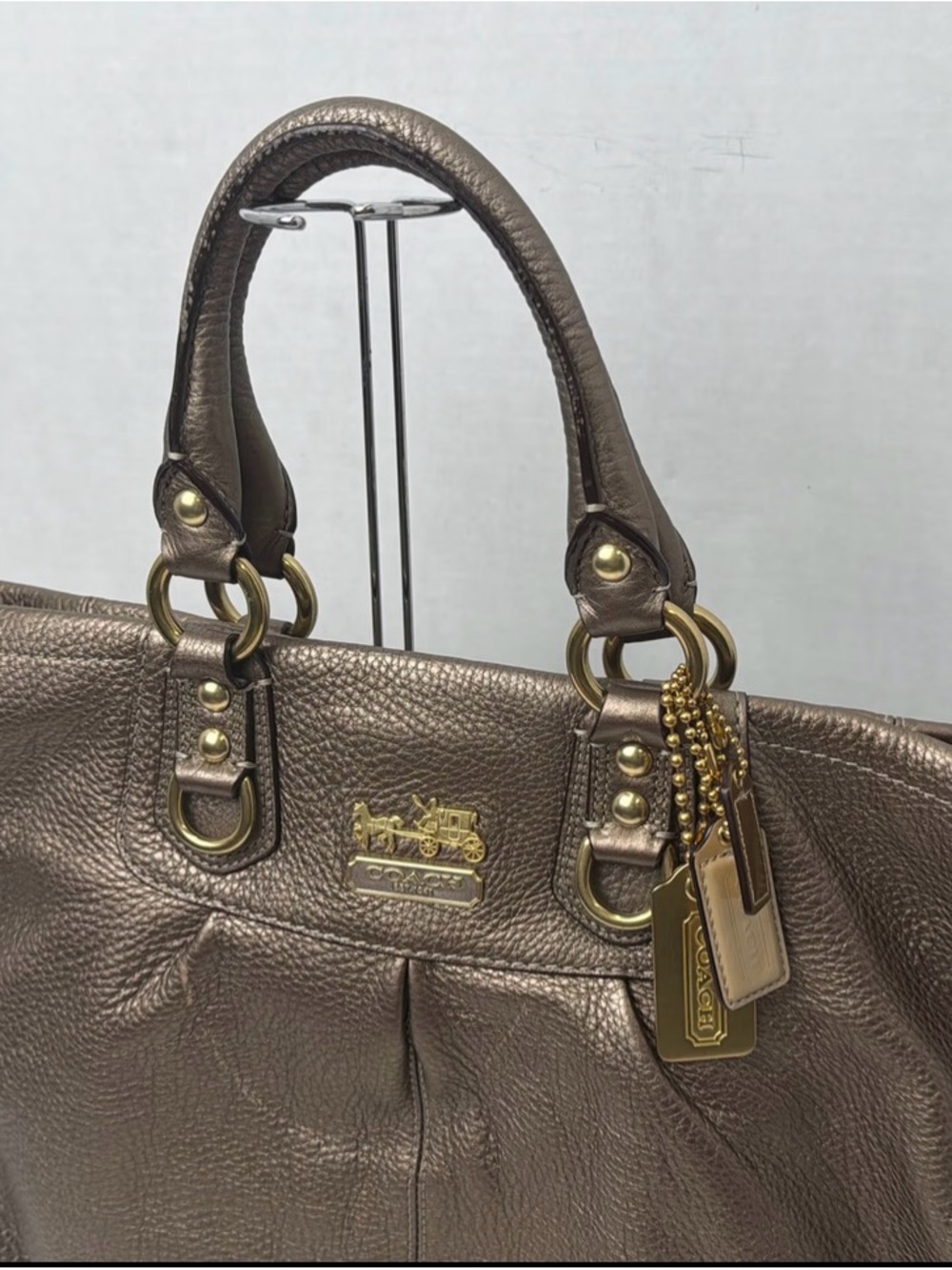 Coach Madison Julianne Leather Shoulder Satchel with Gold Hardware